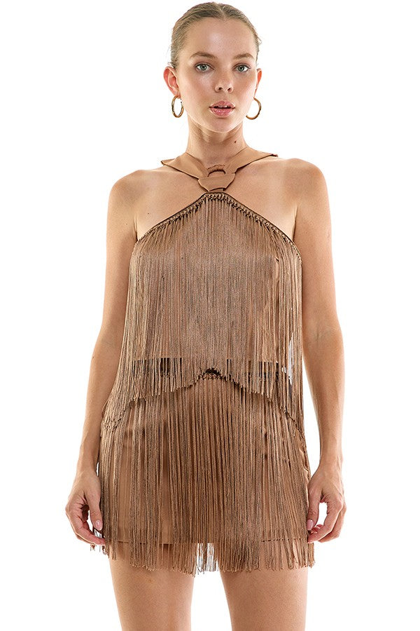 2577 Fringes Mocha Set