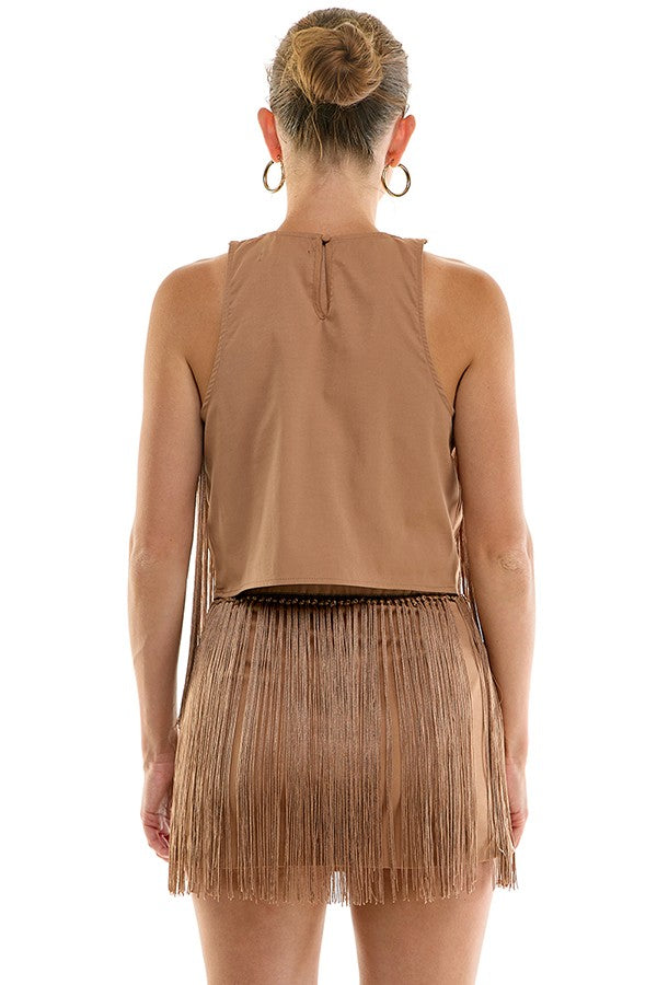 2577 Fringes Mocha Set