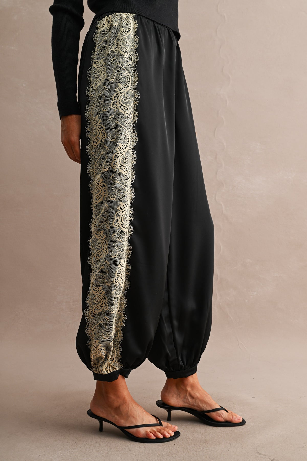 2767 Lace Trim Pants