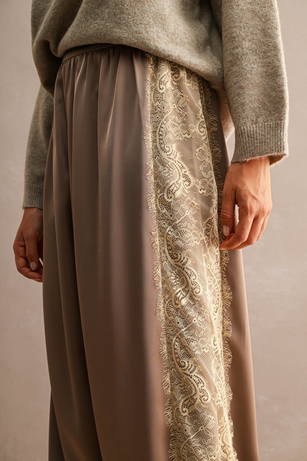 2767 Lace Trim Pants