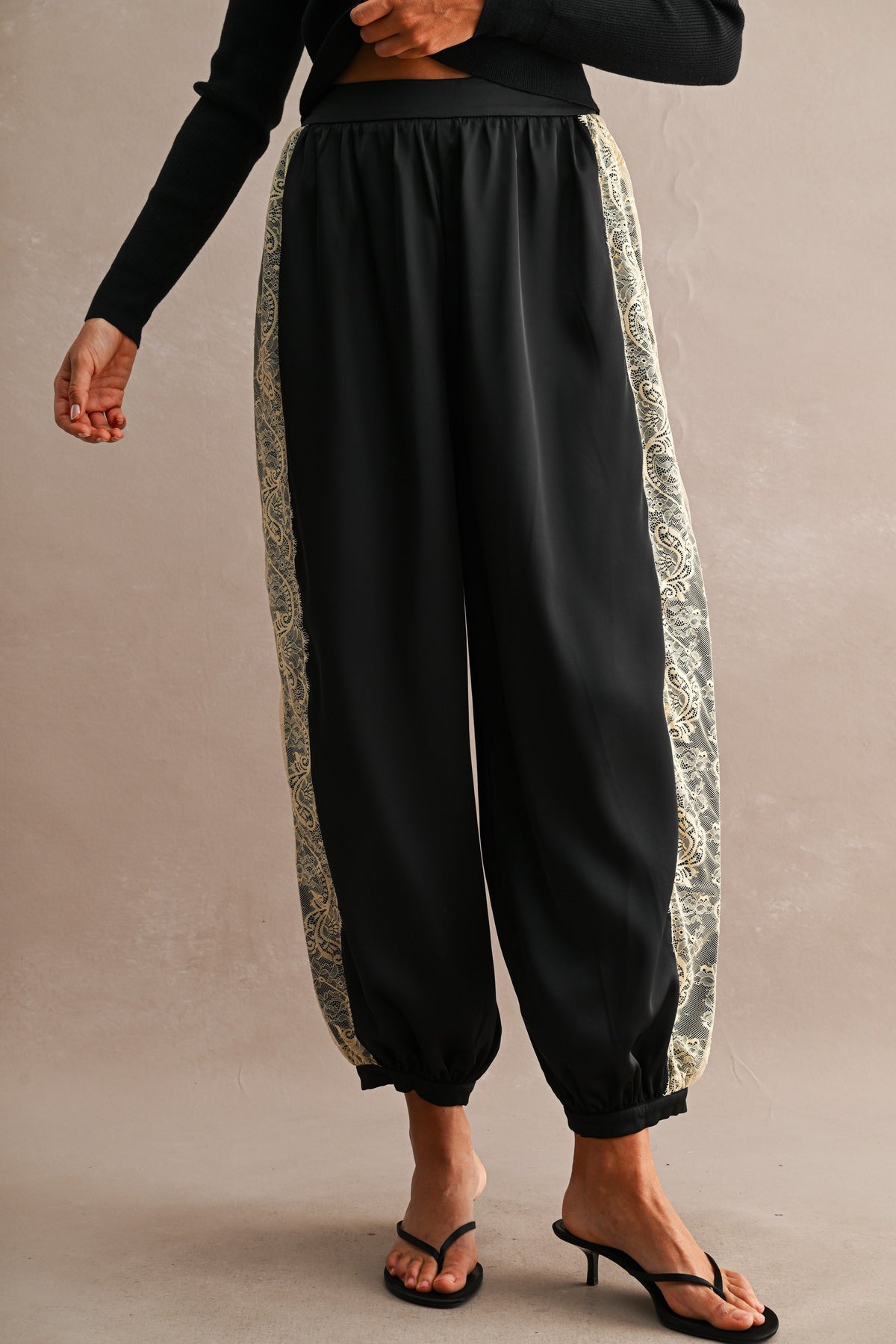 2767 Lace Trim Pants