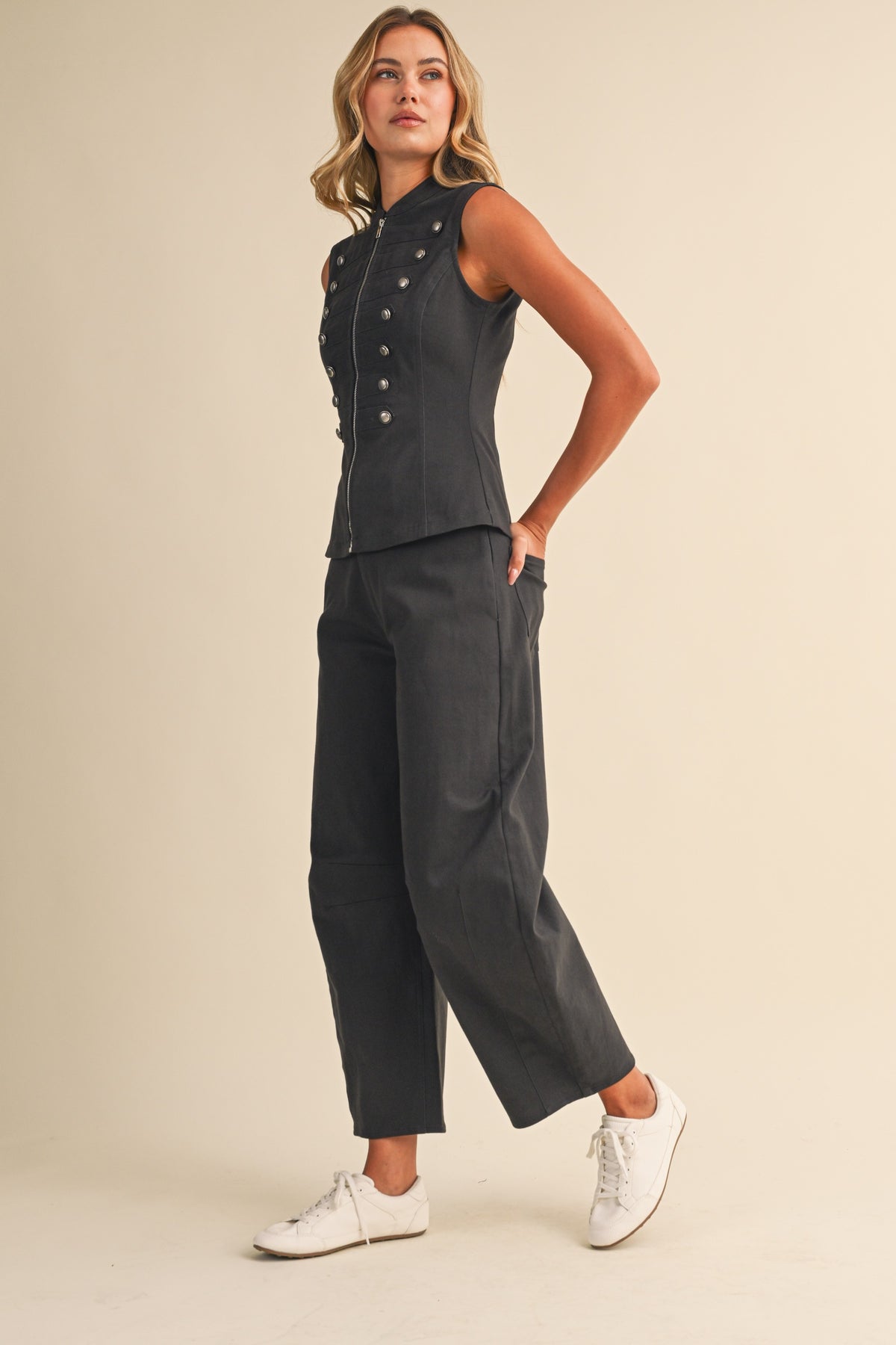 2736 Charcoal Napoleon Top & Barrel Pant