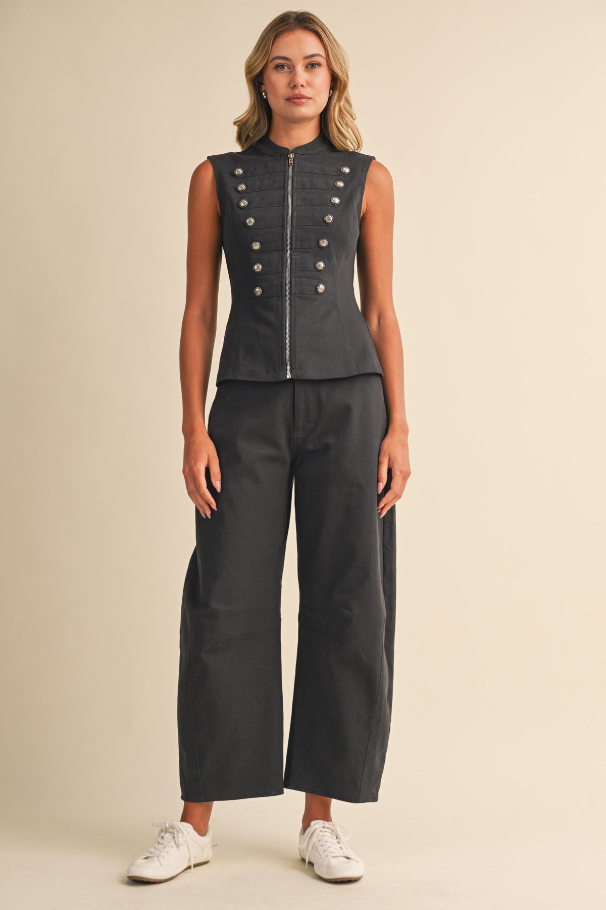 2736 Charcoal Napoleon Top & Barrel Pant