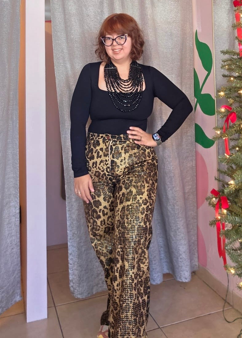 2013 Leopard Print Rhinestones Pant