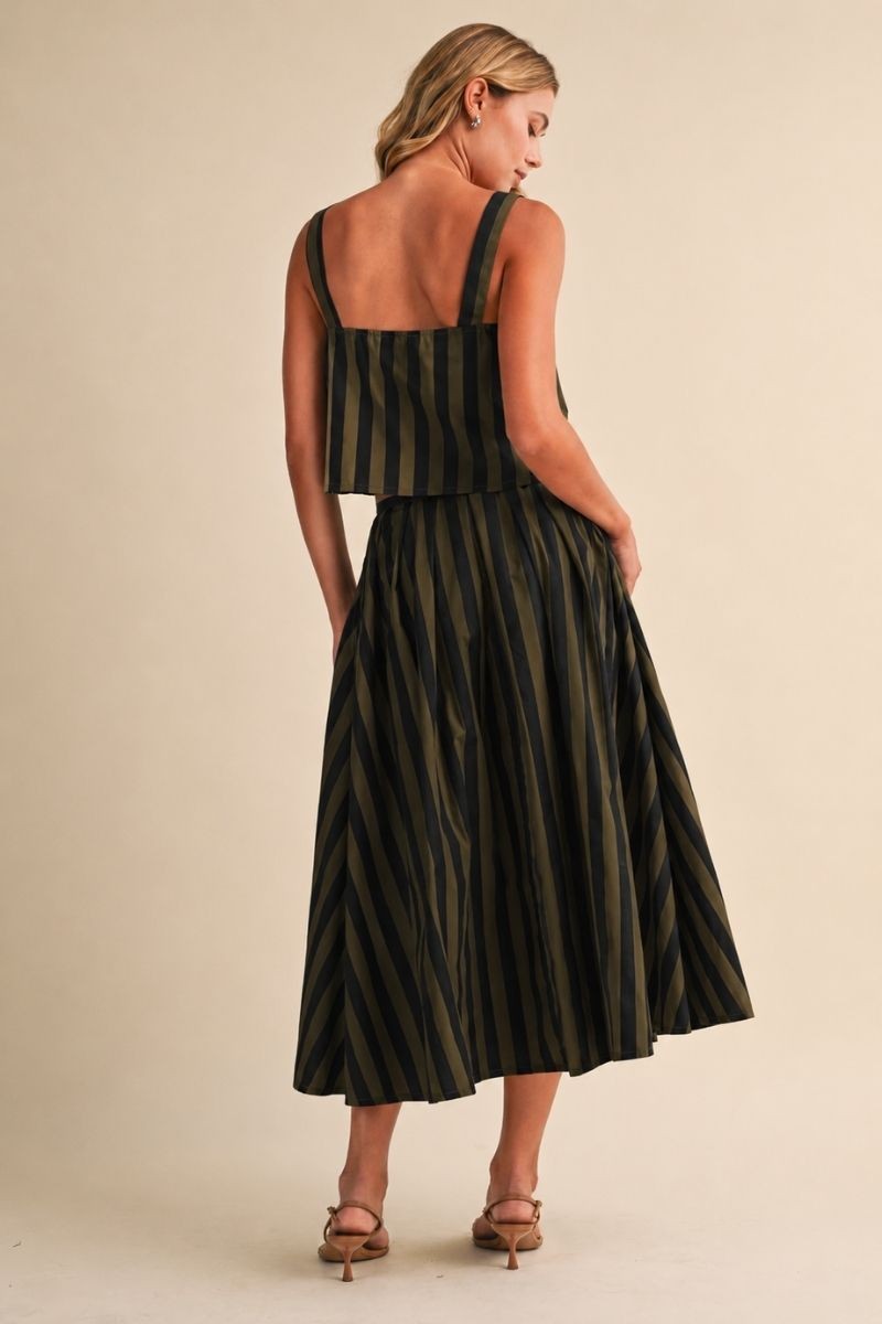 2652 Striped Skirt Set