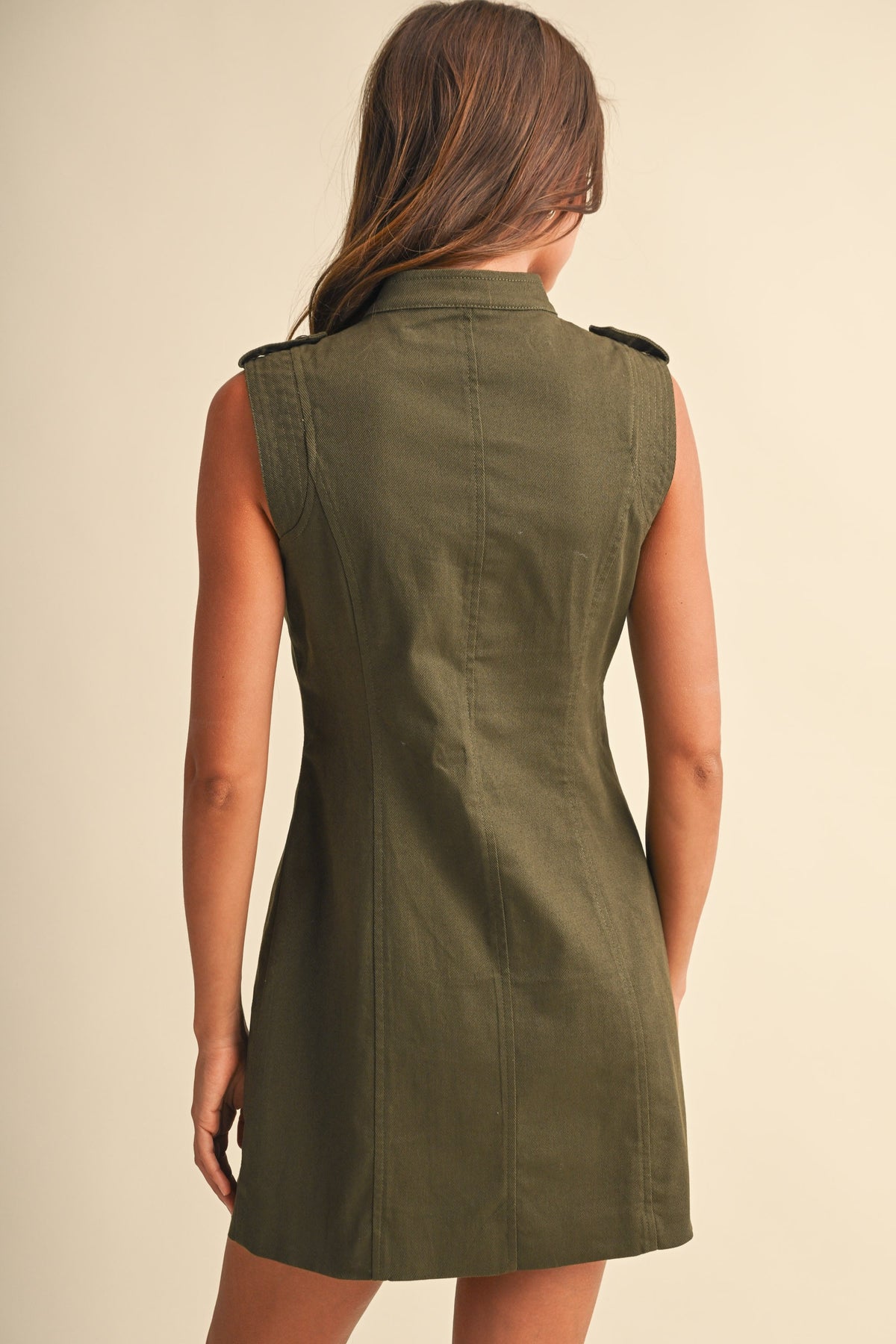 2764 Olive Napoleon Mini Dress