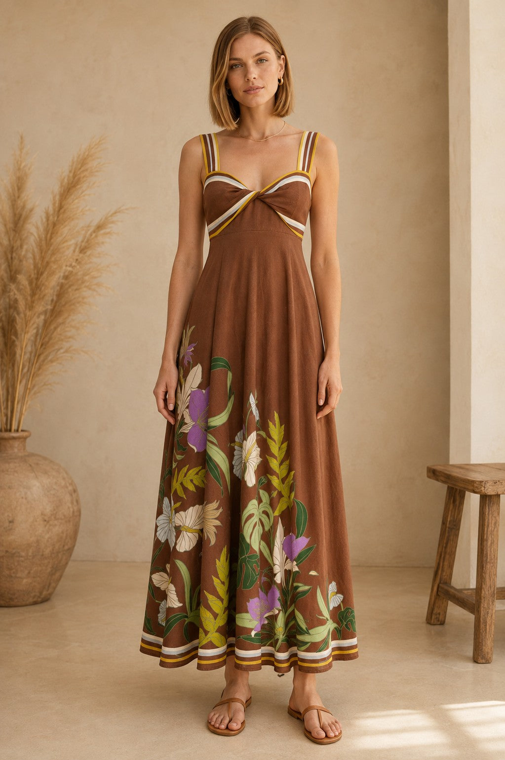 2686 Printed Maxi Dress
