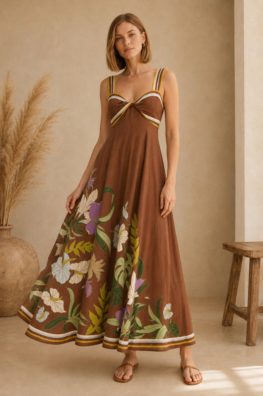 2686 Printed Maxi Dress