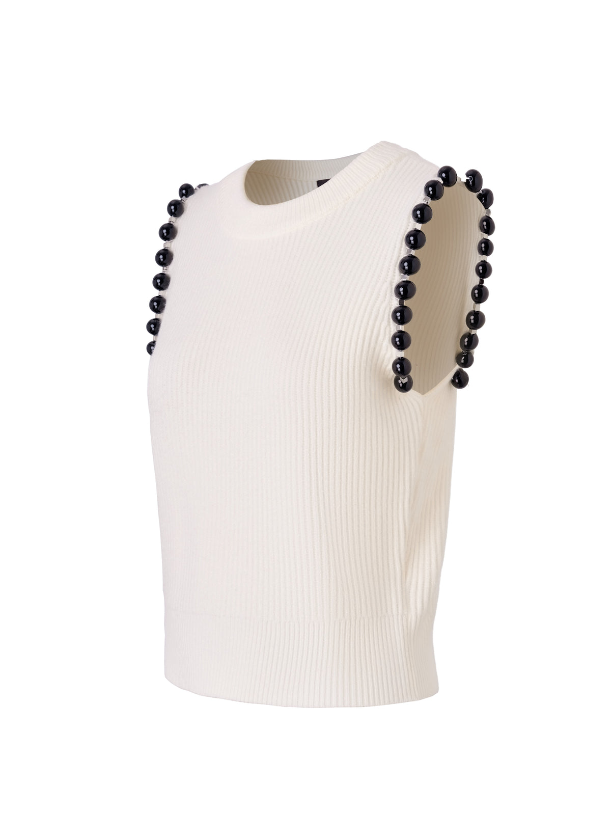 2671 White Tank Top With black Balls