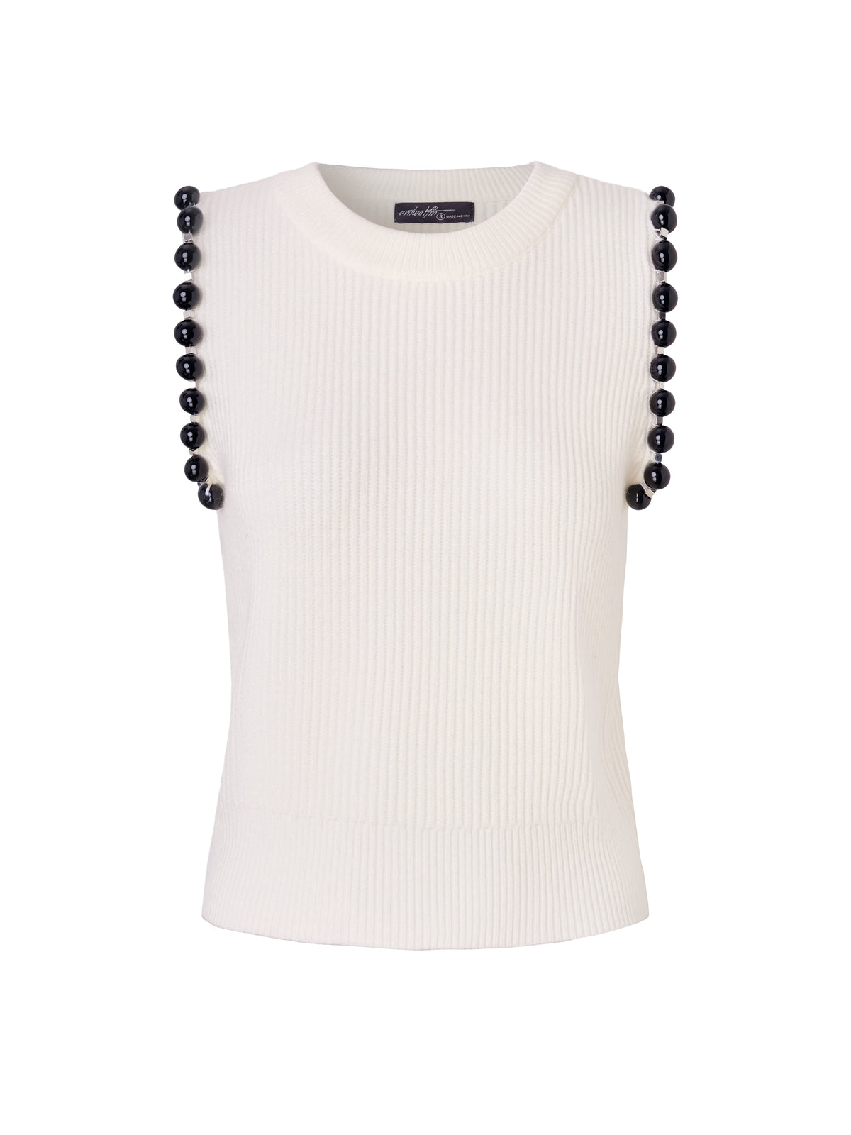 2671 White Tank Top With black Balls