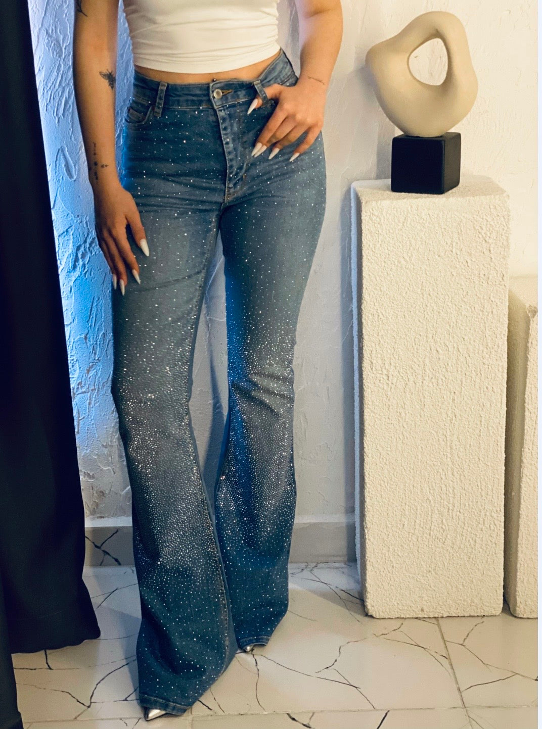 1783 Rhinestones Denim Pant