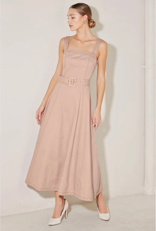 2129 Denim Pink Midi Dress