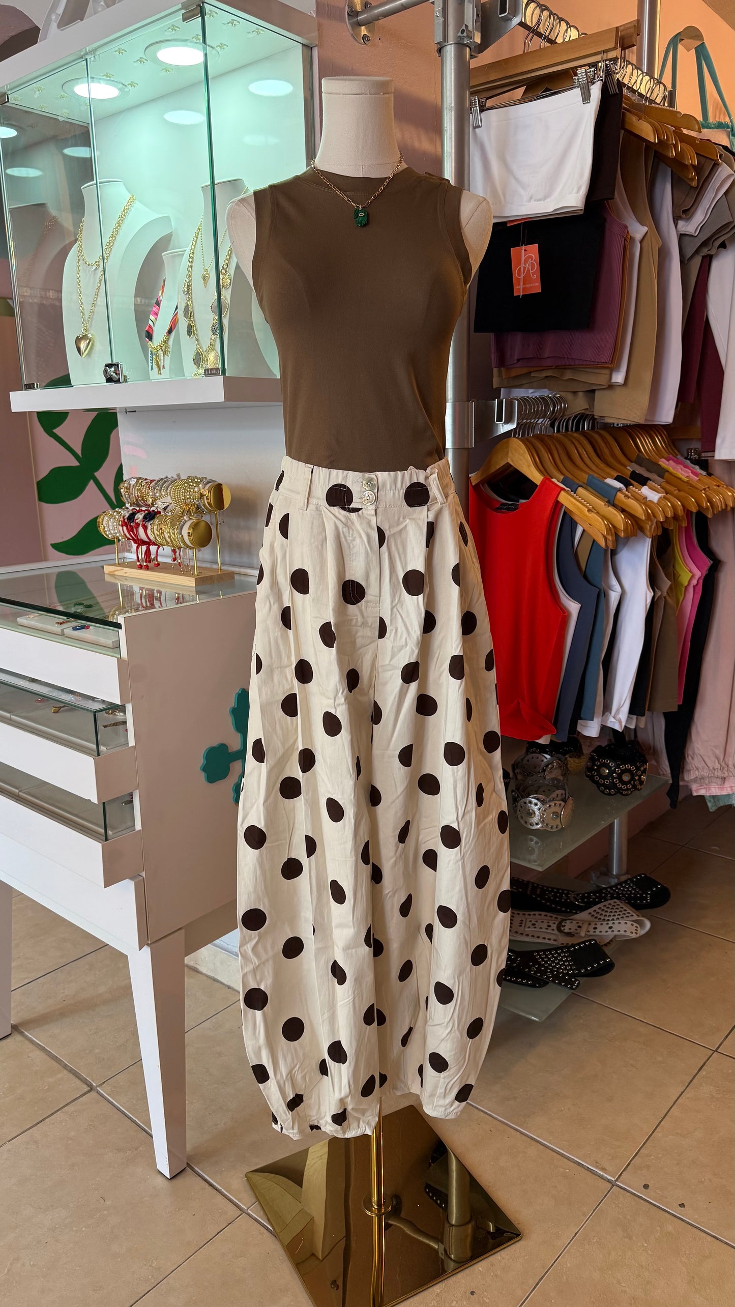 2393 Italian Polka Dots Barrel Pants
