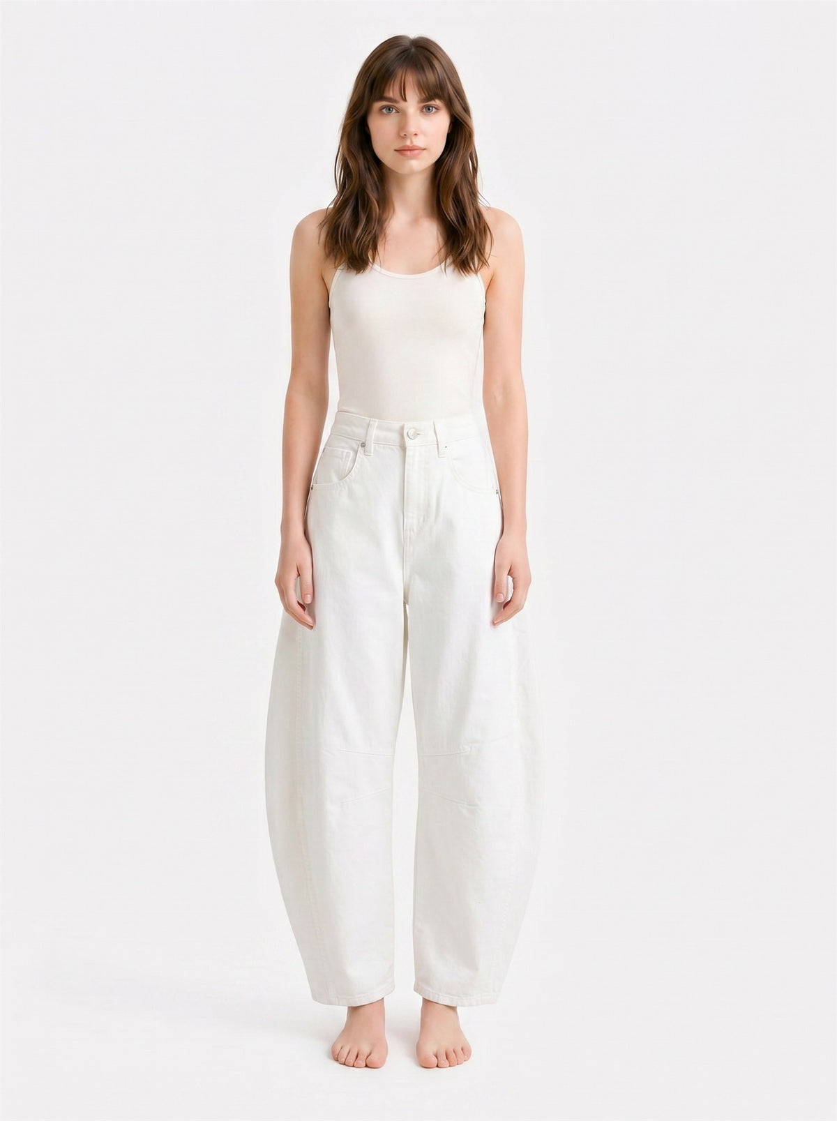 27181 White Barrel Pant