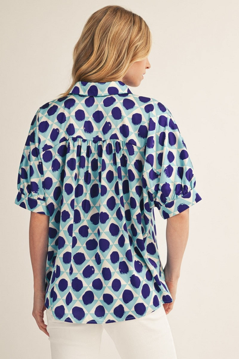 2312 Color Block Printed Top
