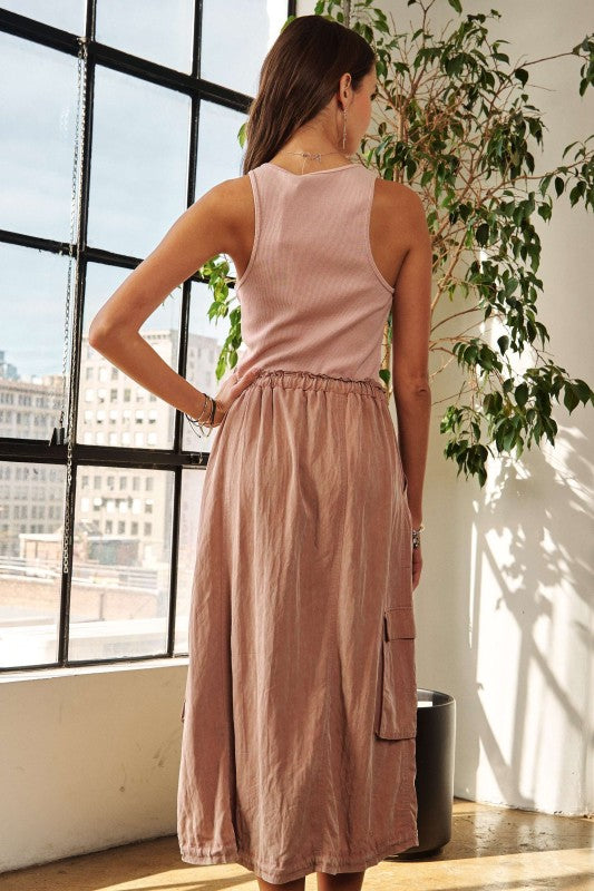 1532 Tank Top Cargo Skirt Dress