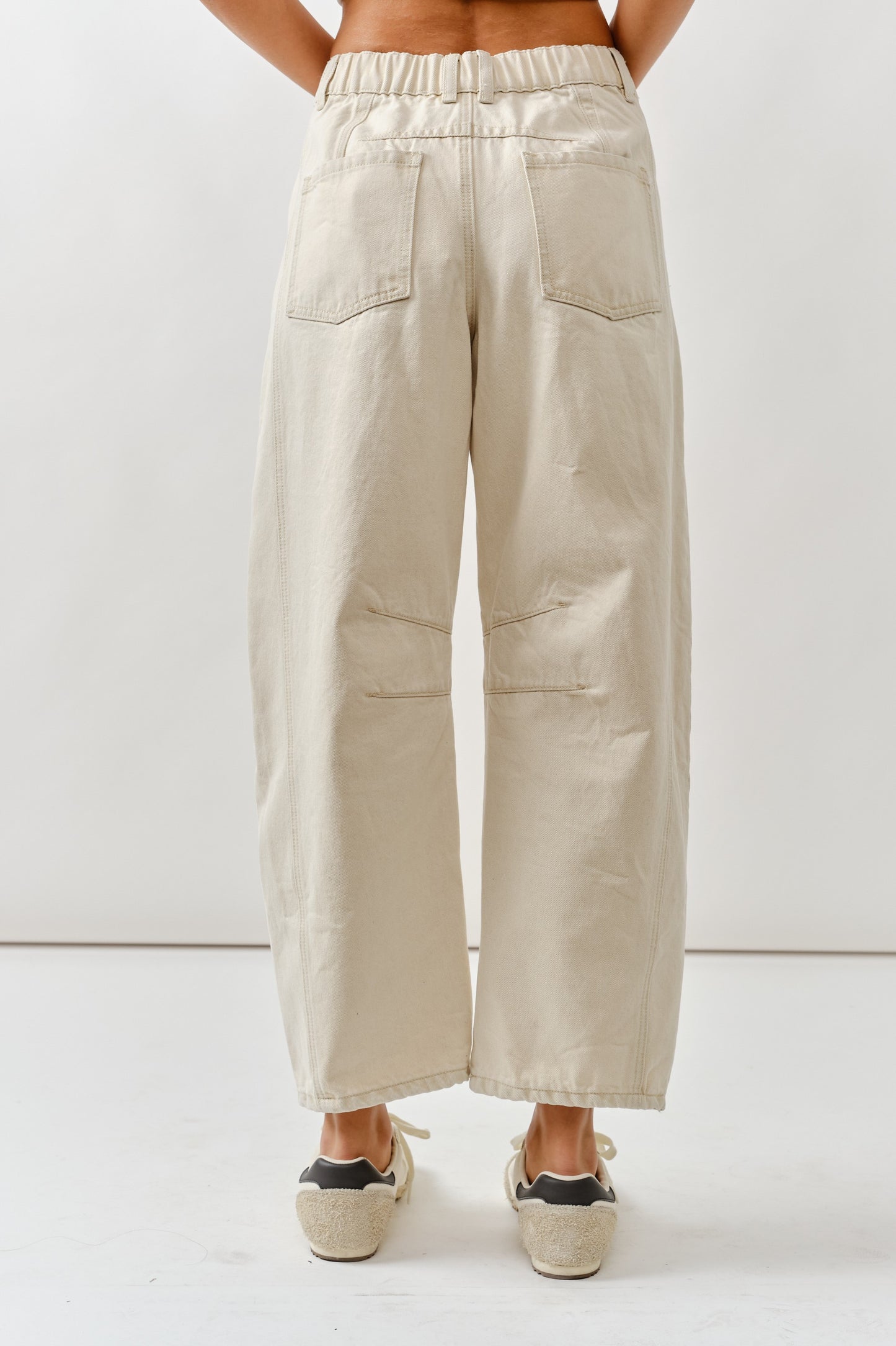 2366 Beige Embroidered Barrel