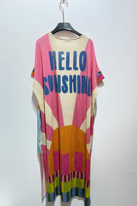 2490 Hello Sunchine Onesize Italian V-Neck Maxi Dress