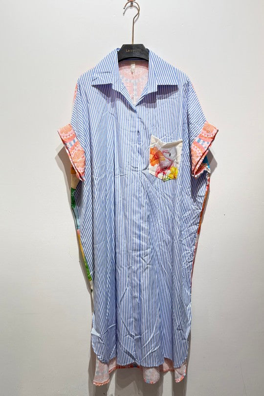2484 Paradise Island Onesize Italian Button Down Maxi Dress
