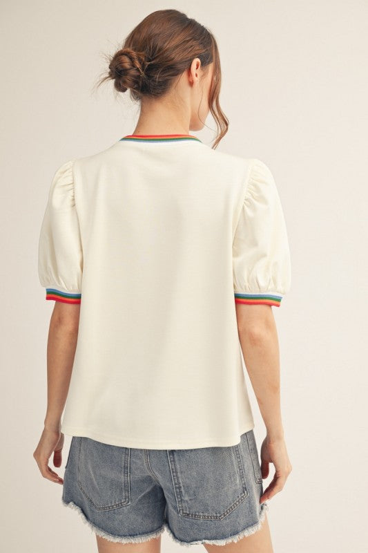 2206 Multi Color Trim Shirt