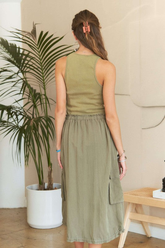 1532 Tank Top Cargo Skirt Dress