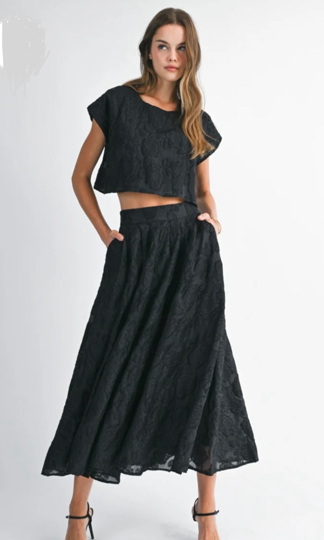 1462 Flower Brocade Skirt Set