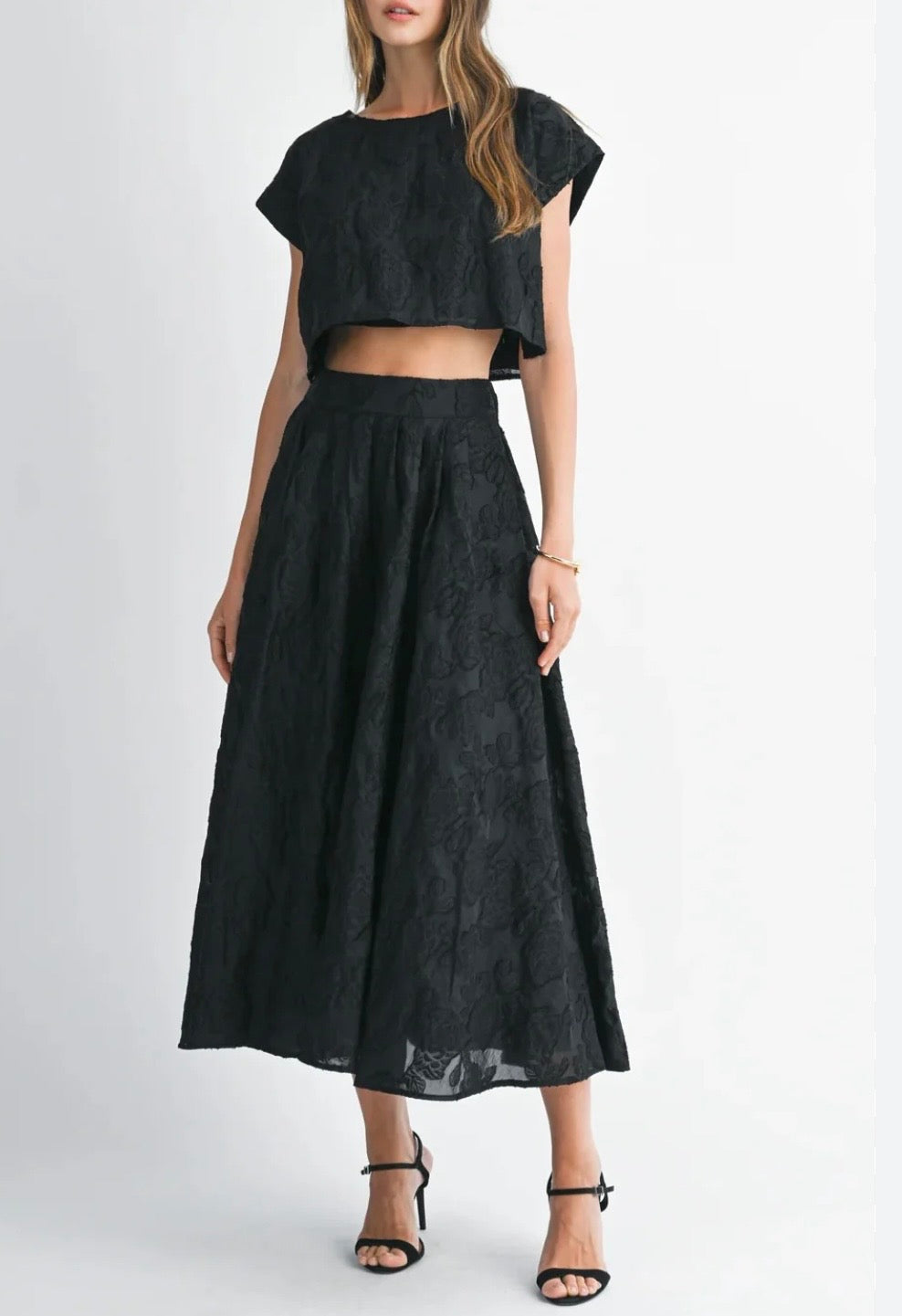 1462 Flower Brocade Skirt Set