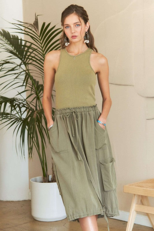 1532 Tank Top Cargo Skirt Dress