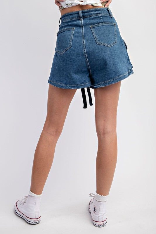 Zippers & Pockets Denim Skort