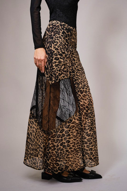 1739 Leopard Lace Skirt