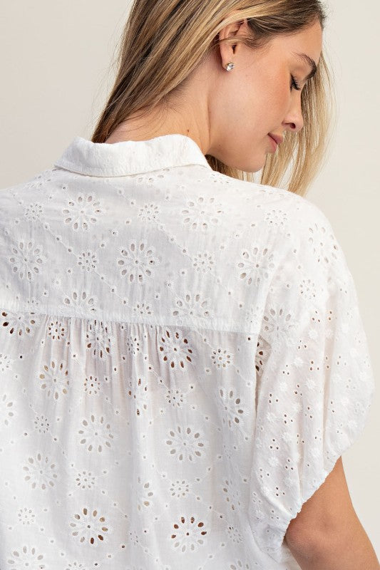 2202 White Eyelet Shirt
