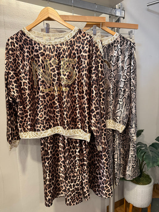 Satin Animal Print travel Set