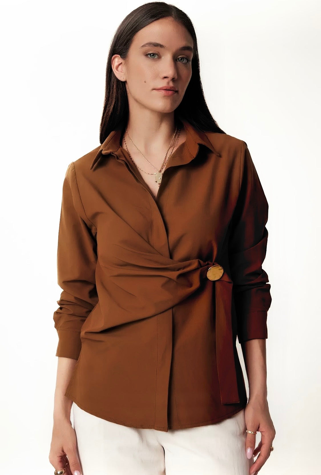 1826 Gold Button Wrap Shirt