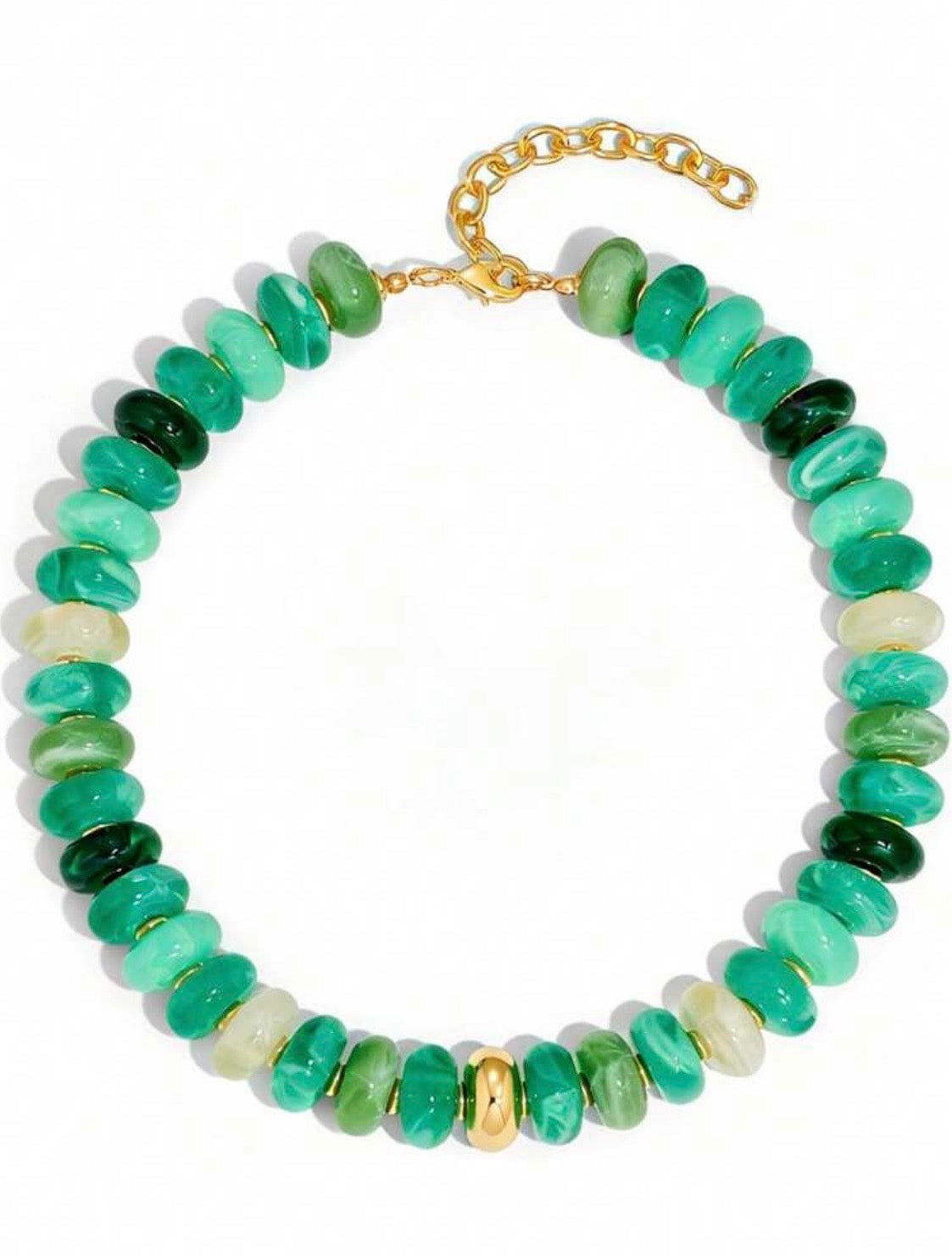 2694 Oversized Oval Gold Solitaire Necklace