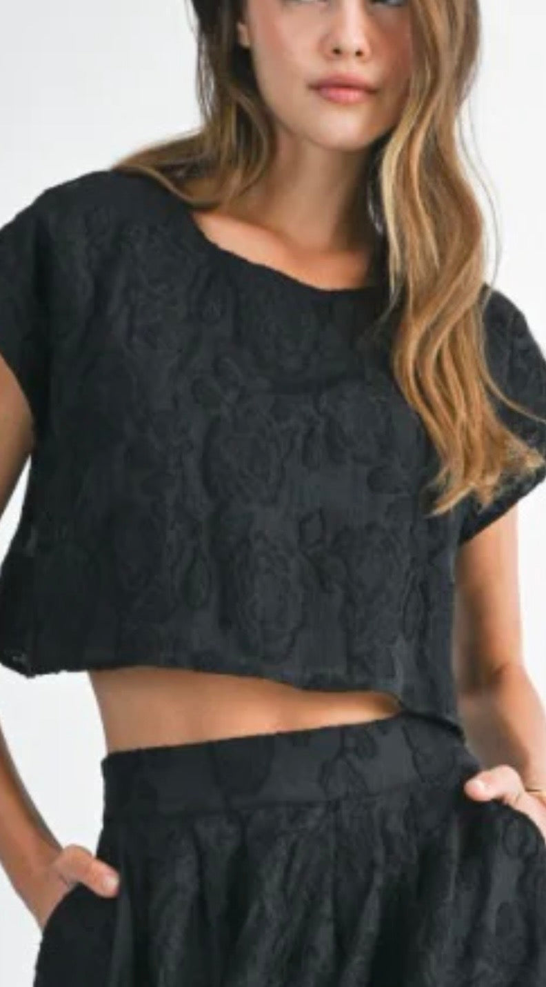 1462 Flower Brocade Skirt Set