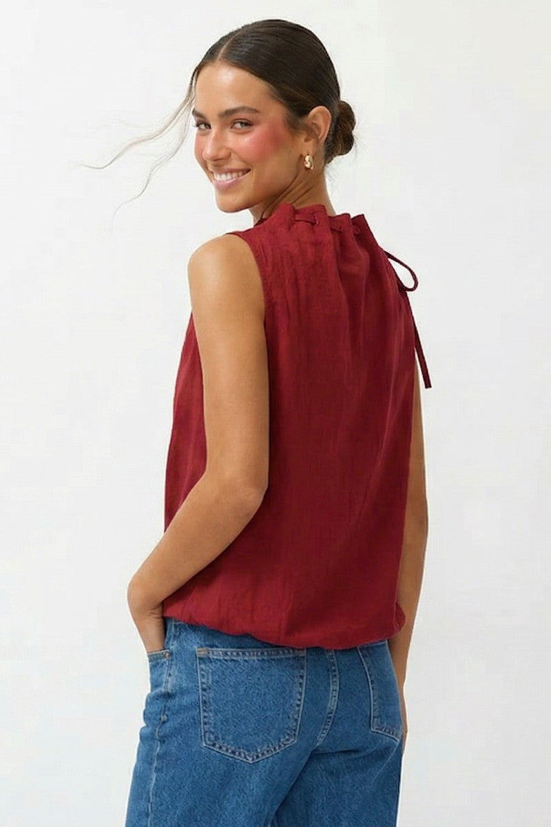 2623 Mock Neck Sleeveless Top