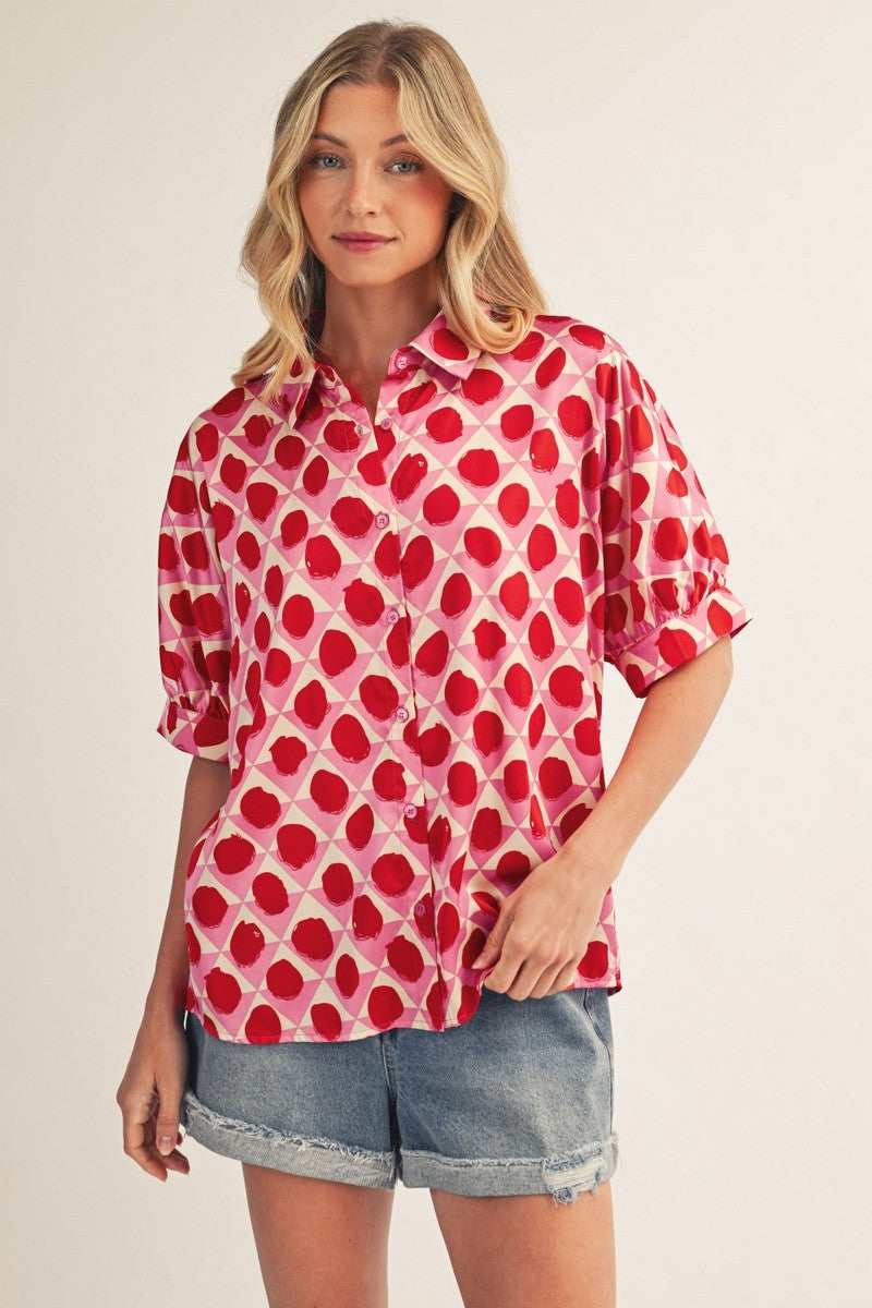 2312 Color Block Printed Top