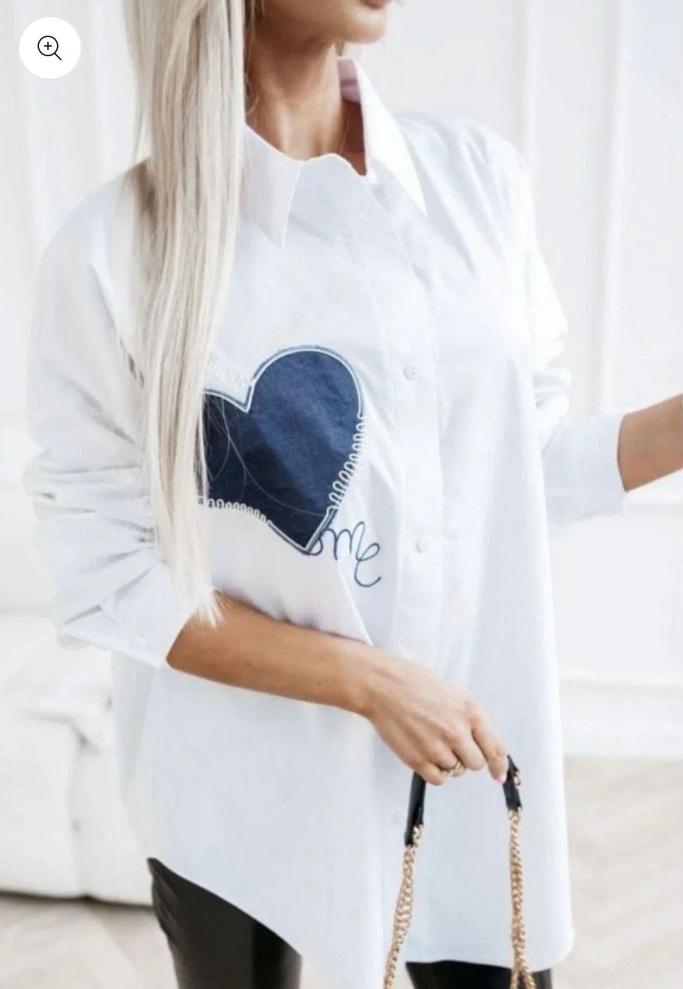 1823 Denim Heart Button Down Shirt