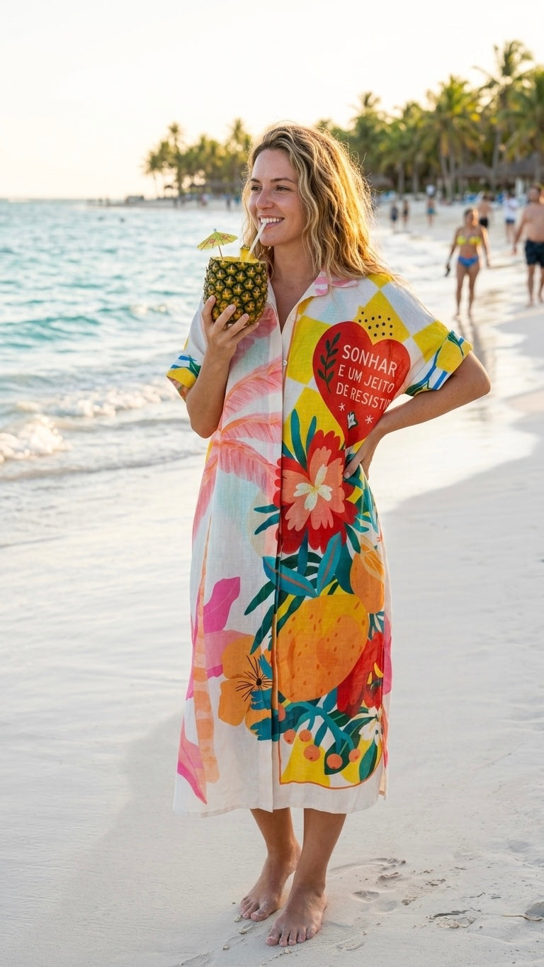 2492 Palm Heart Onesize Italian Oversized Dress