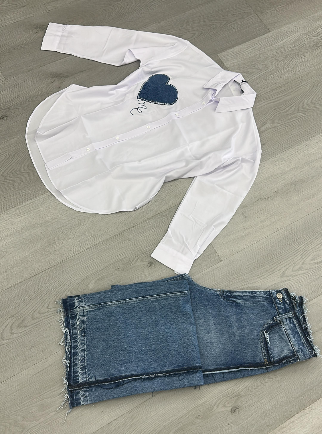 1823 Denim Heart Button Down Shirt