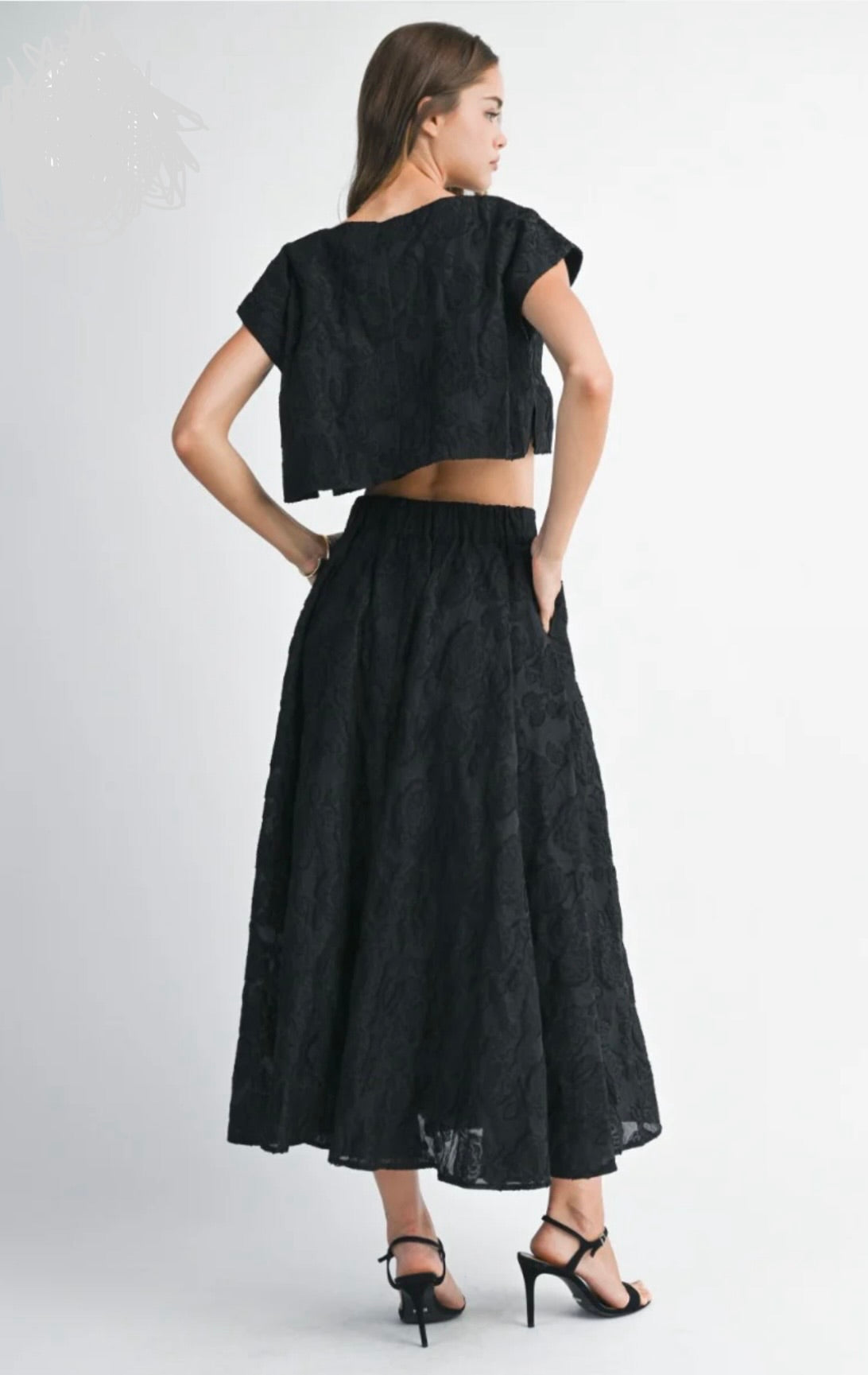 1462 Flower Brocade Skirt Set