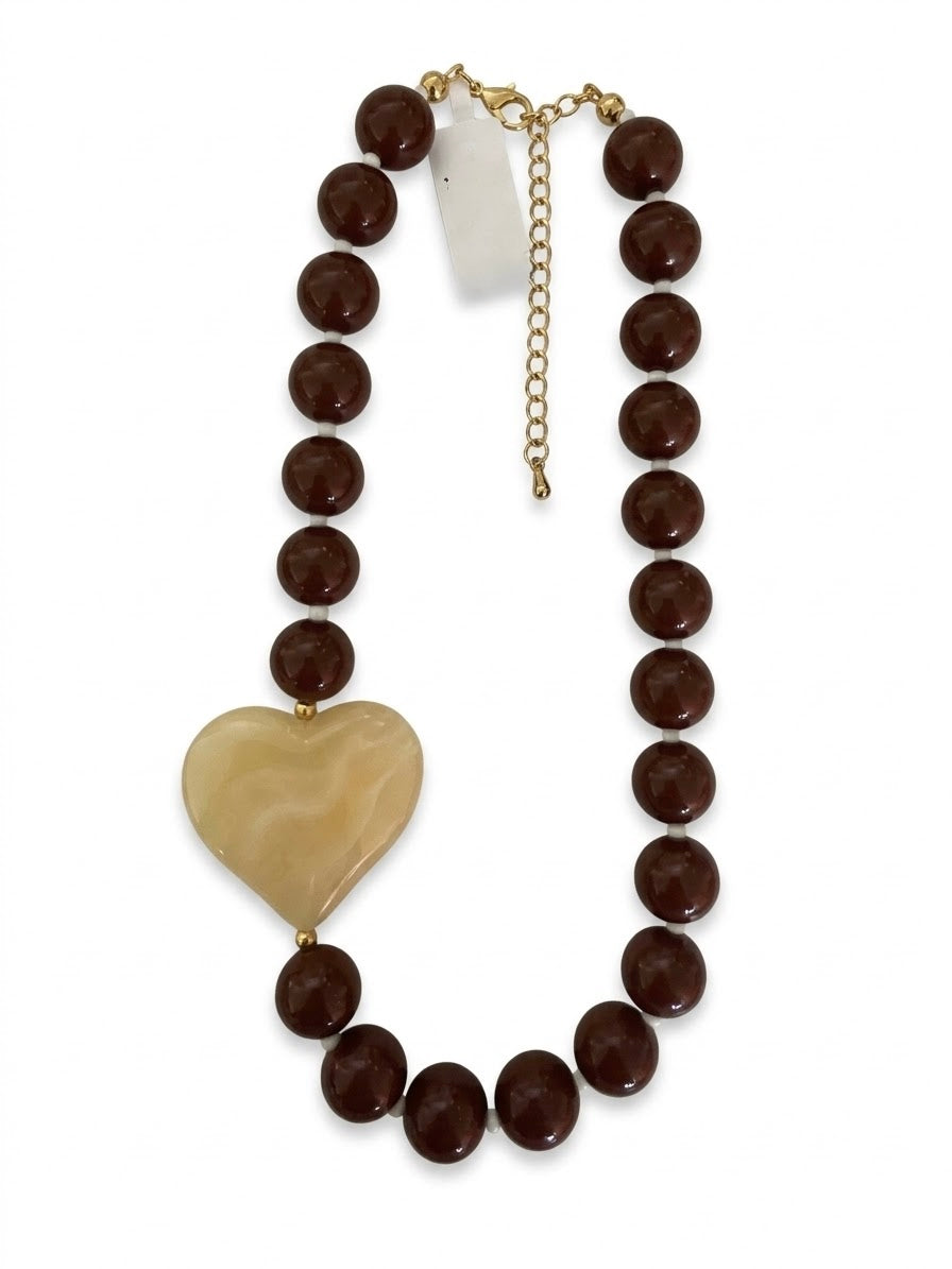 2713 BubbleGum Balls Necklace With Heart