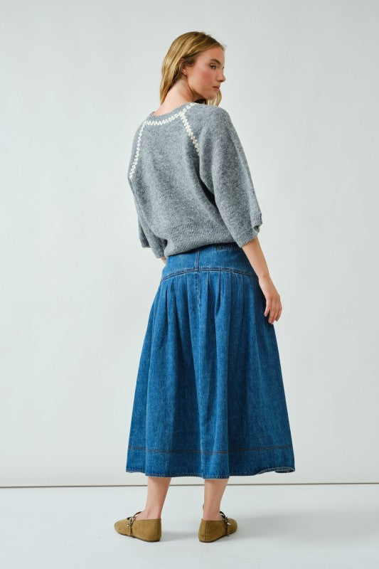 1936 Denim Midi Skirt