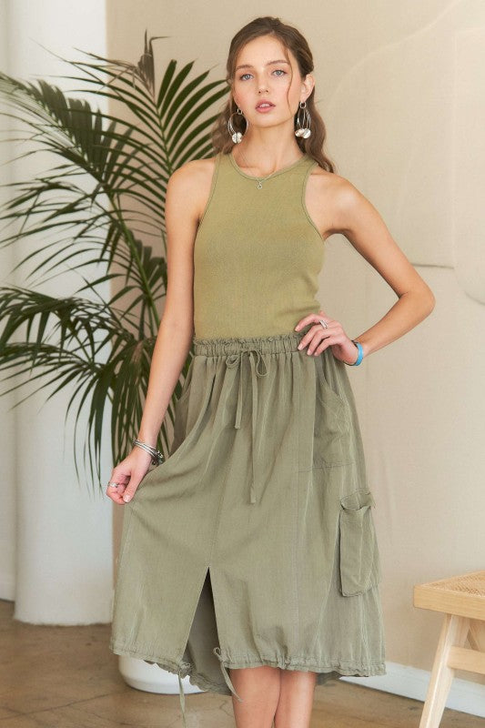 1532 Tank Top Cargo Skirt Dress