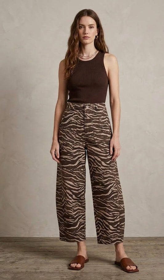 27211 Made In Italy Zebra Barrel Pant