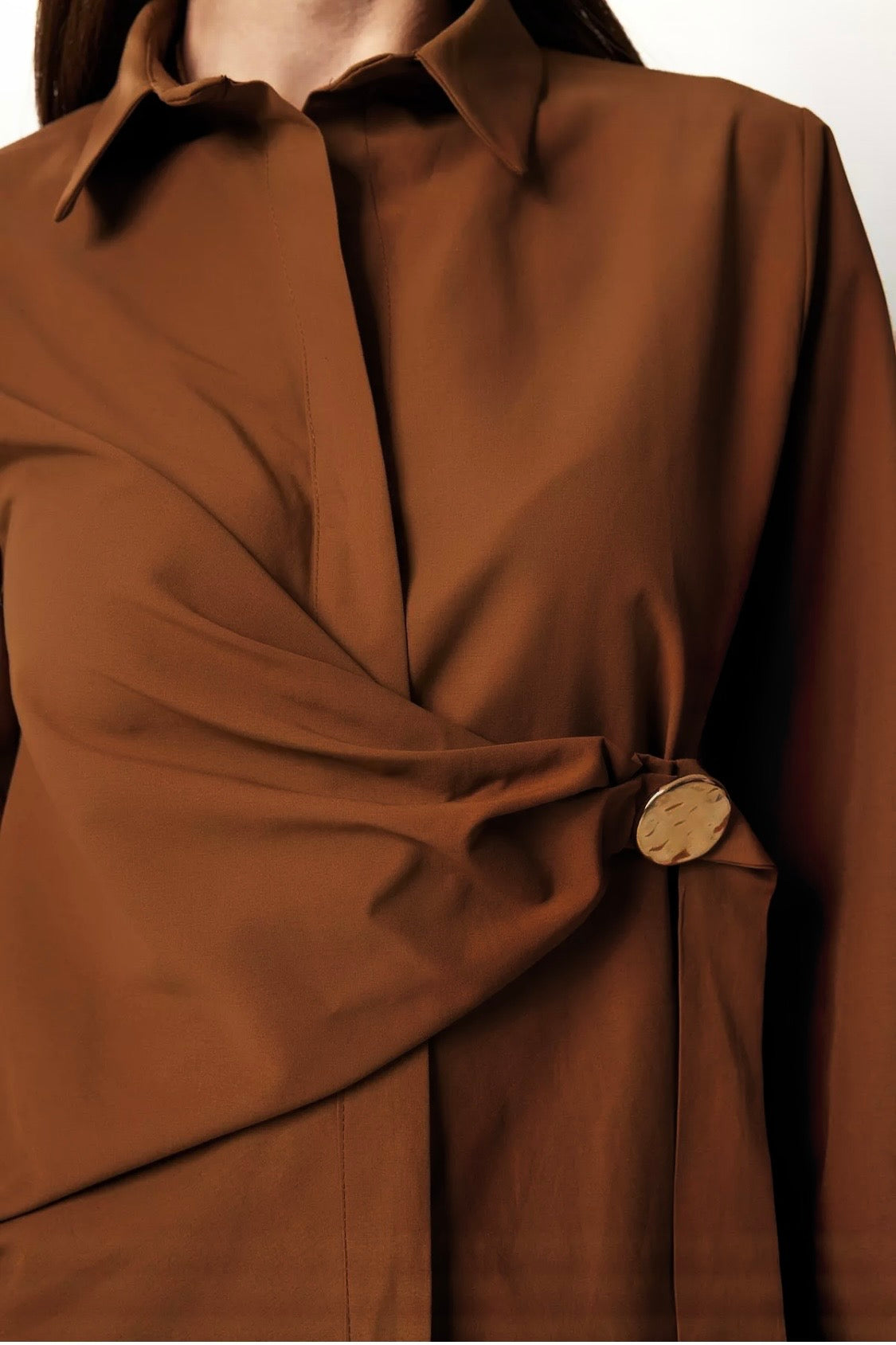 1826 Gold Button Wrap Shirt