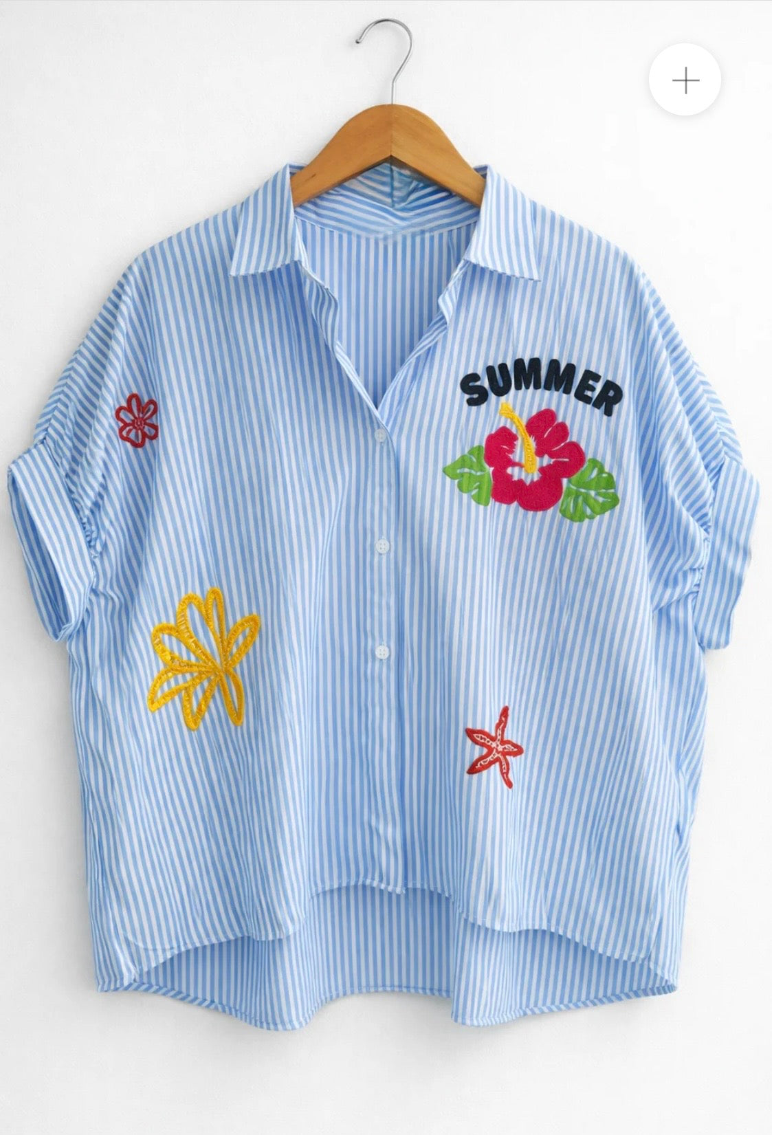 2421 Italian Oversize Onesize Embroidered Shirt