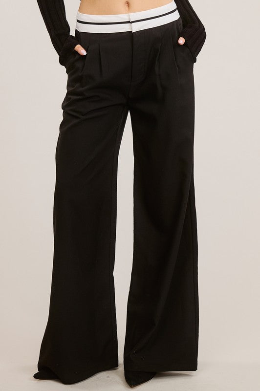 1121 White Leg Black & White Pant