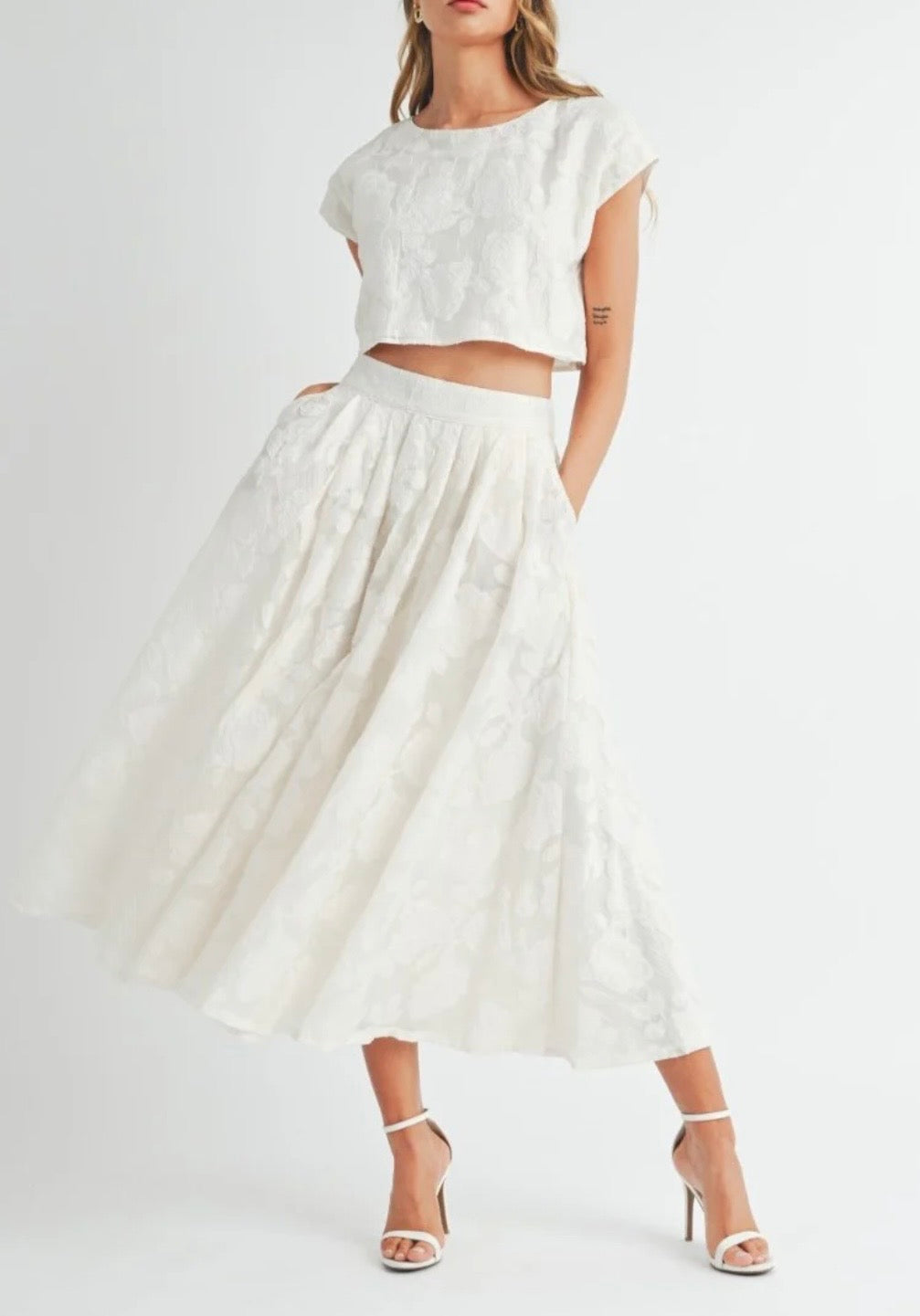 1462 Flower Brocade Skirt Set