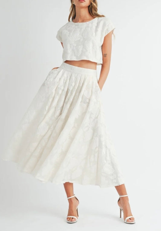 1462 Flower Brocade Skirt Set